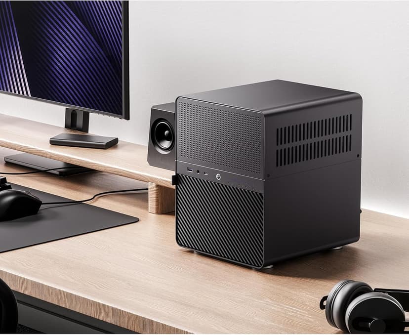 JONSBO N3 Mini-ITX NAS PC Chassis, ITX Computer Case, 8HHD+1-SSDD isk Bays NAS Mini Aluminum with Steel Plate Case, Built-in 2x10cm Fan, Power Support: SFX105mm, Support 130mm CPU Cooler