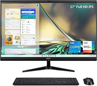 Acer Aspire C27-1700-UA91 AIO Desktop | 27" Full HD IPS Display | 12th Gen Intel Core i5-1235U | Intel Iris Xe Graphics | 16GB DDR4 | 512GB NVMe M.2 SSD | Intel Wireless Wi-Fi 6 | Windows 11 Home