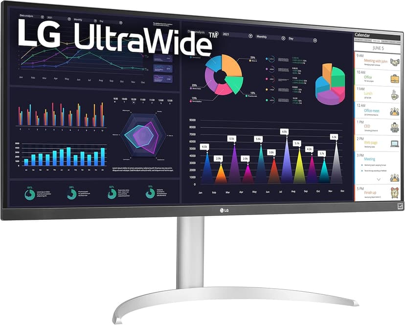 LG 34WQ650-W 34 Inch 21:9 UltraWide Full HD (2560 x 1080) 100Hz IPS Monitor, 100Hz Refresh Rate with RGB 99% Color Gamut, VESA DisplayHDR 400, USB Type-C, AMD FreeSync, Tilt/Height Adjustable Stand