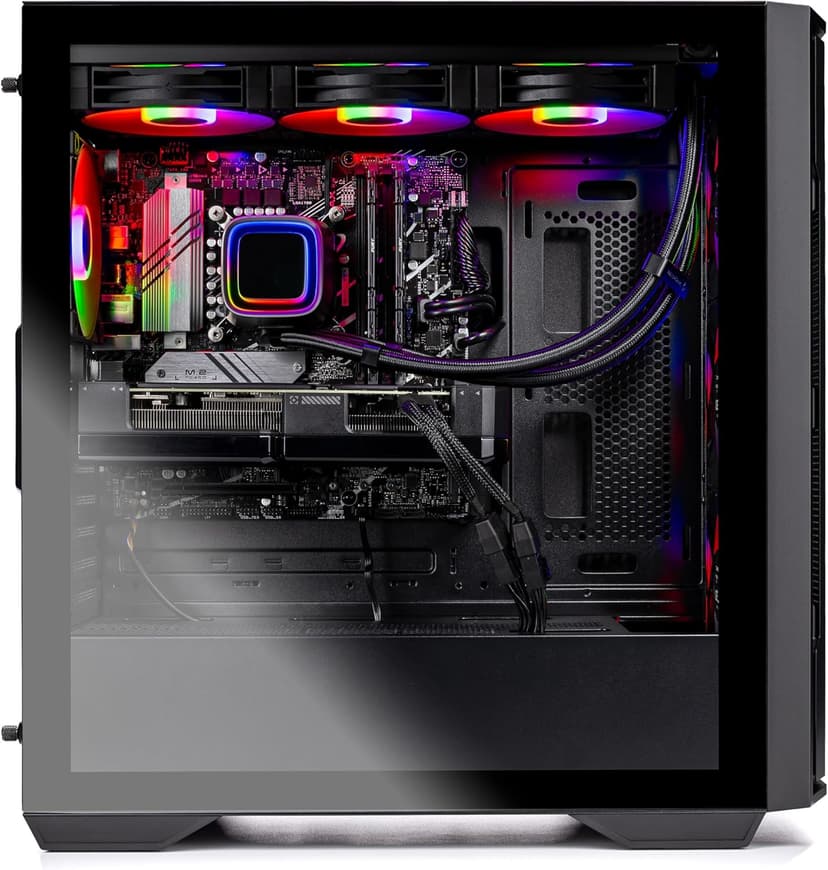 Skytech Rampage Gaming PC, Intel i7 14700F 2.1 GHz (5.3GHz Turbo Boost), NVIDIA RTX 4070 12GB GDDR6X, 2TB SSD, 16GB DDR5 RAM 5200, 750W Gold PSU, 360mm AIO, Wi-Fi, Win 11 Home