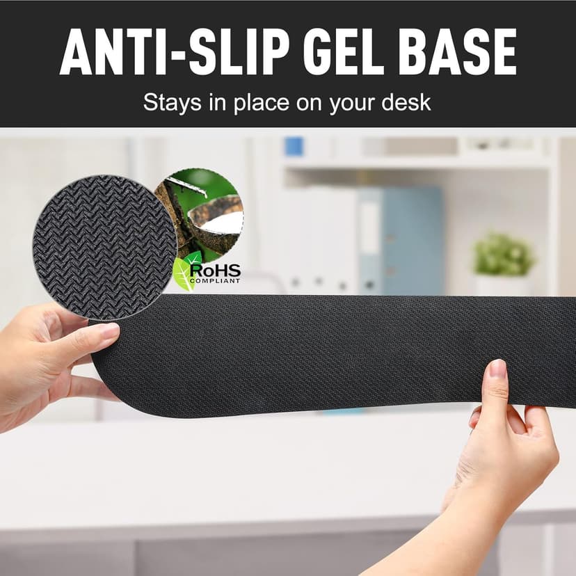 Gimars Upgrade Enlarge Silky Gel Memory Foam Keyboard Wrist Rest, Wrist Rest for Computer Keyboard, Ergonomic Design for Typing Pain Relief, Mousepad Rests, Wrist Support for Office, Gaming, Black