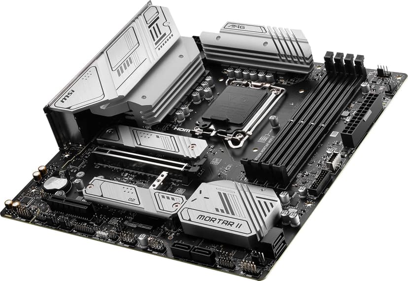 MSI MAG B760M Mortar WiFi II Gaming Motherboard (Supports 12th/13th/14th Gen Intel Processors, LGA 1700, DDR5, PCIe 5.0, M.2, 2.5Gbps LAN, USB 3.2 Gen2, HDMI/DP, Wi-Fi 6E, Bluetooth 5.3, mATX)