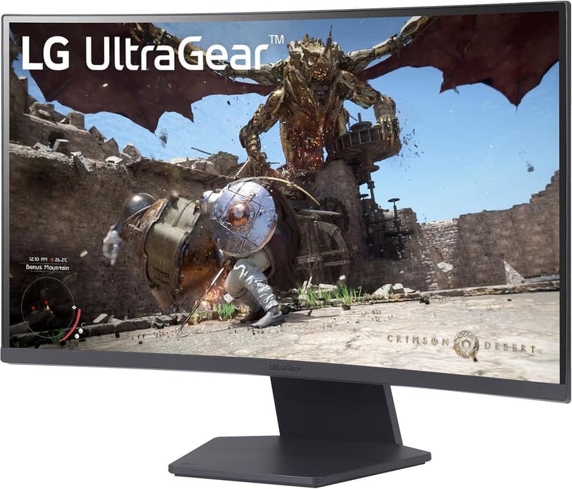 LG 27GS60QC-B Ultragear Curved Gaming Monitor 27-Inch QHD (2560x1440) 180Hz 1ms 1000R AMD FreeSync HDR10 HDMIx2 DisplayPort Borderless Design Black Stabilizer DAS Crosshair FPS Counter - Black