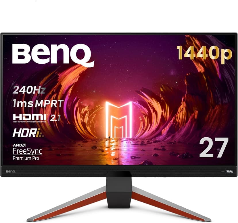 BenQ MOBIUZ EX270QM 27” 1ms 240Hz QHD Gaming Monitor, IPS, HDRi Technology, DisplayHDR 600, AMD FreeSync Premium Pro, 98% DCI-P3, 2.1ch Built-in Speakers, HDMI 2.1, Eye-Care, Bezel-Less