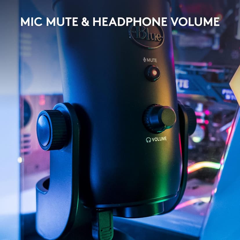 Logitech Creators Blue Yeti USB Microphone for Gaming, Streaming, Podcast, YouTube, Discord, PC, Studio Sound, Plug & Play-Blackout