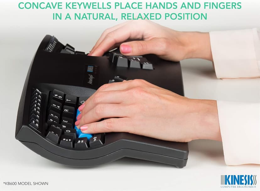 Kinesis Advantage2 Ergonomic Keyboard (KB600), Black top case, Cherry MX Brown Switches, QWERTY keycaps