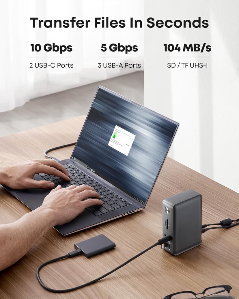 Anker Laptop Docking Station, 13-in-1 USB-C Docking Station, Triple Display with 2 x 4K HDMI and 1 x DP, 85W Charging for Laptop, 10 Gbps USB-C and 5 Gbps USB-A Data, Ethernet, Audio, SD