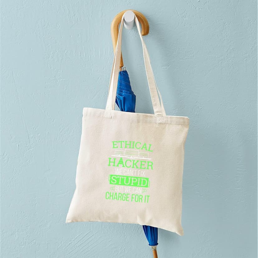 CafePress Cybersecurity Computer Hacking Ethical Hacker Reusable Natural Beige Canvas Shopping Bag