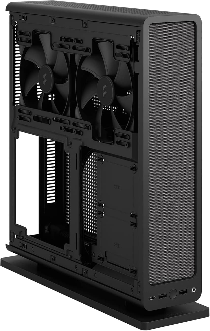 Fractal Design Ridge Black - PCIe 4.0 Riser Card Included - 2X 140mm PWM Aspect Fans Included - Type C USB - m-ITX PC Gaming Case