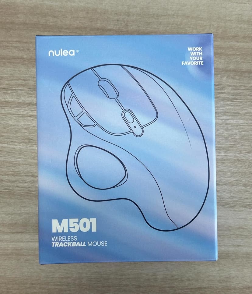 Nulea M501 Wireless Trackball Mouse, Rechargeable Ergonomic, Easy Thumb Control, Precise & Smooth Tracking, 3 Device Connection (Bluetooth or USB Receiver), Compatible for PC, Laptop, Mac, Windows.