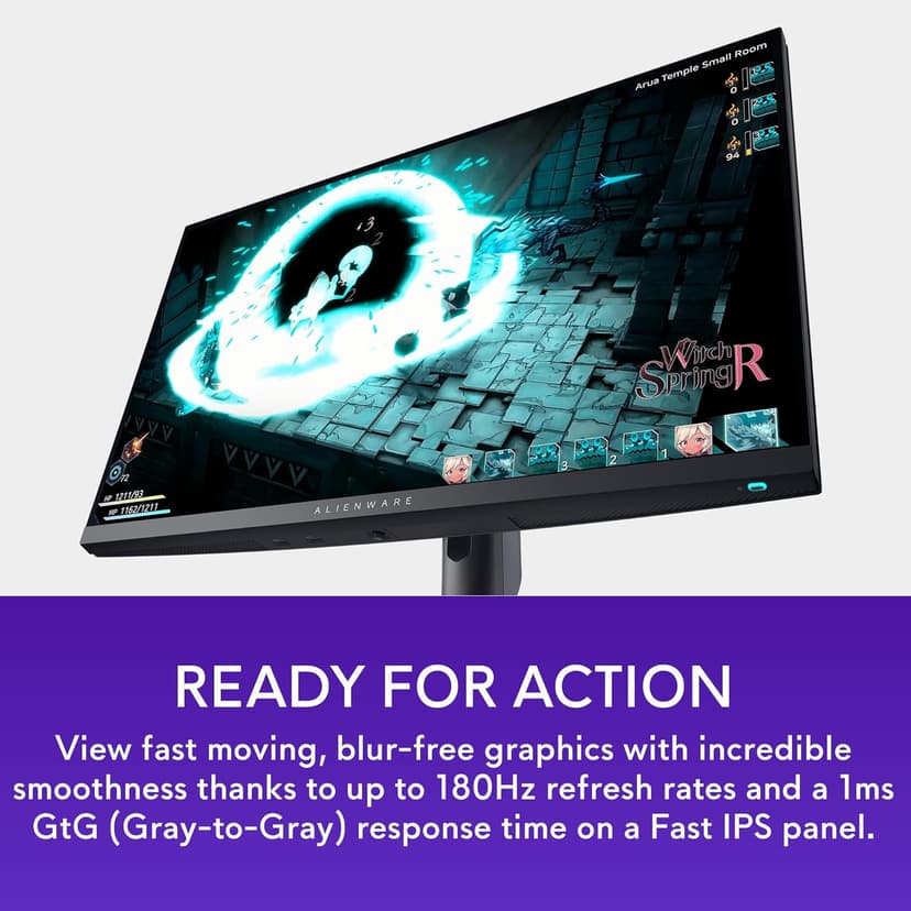Alienware AW2724DM Gaming Monitor - 27" QHD (2560 x 1440) 180Hz w Overclock, AMD FreeSync Premium Pro, NVIDIA G-SYNC, VESA Display - Black,Black/Silver