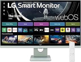 LG 27SR50F-G Smart Monitor 27-Inch FHD (1920x1080) IPS Display, webOS 23, HDR 10, x2 Built-in Speakers, AirPlay 2, Screen Share, Bluetooth, ThinQ App, Remote Control, Green