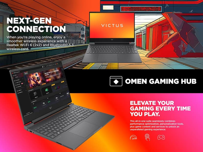 HP Victus Gaming Laptop, 15.6-inch FHD IPS 144Hz, AMD Ryzen 5-8645HS, NVIDIA GeForce RTX 4050, Wi-Fi 6, Backlit KB, Win11 Home, w/Mouse Pad (16GB RAM |1TB PCIe SSD)