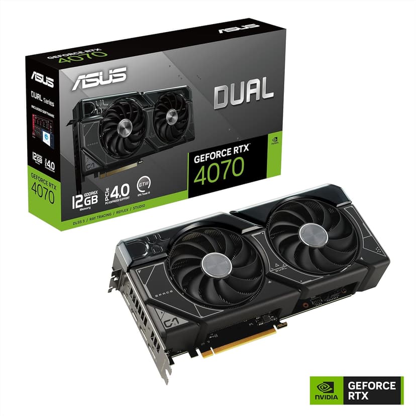 ASUS Dual GeForce® RTX 4070 12GB GDDR6X, IP5X, Auto-Extreme Technology, 144-Hour Validation Program, HDMI 2.1a, DP 1.4a