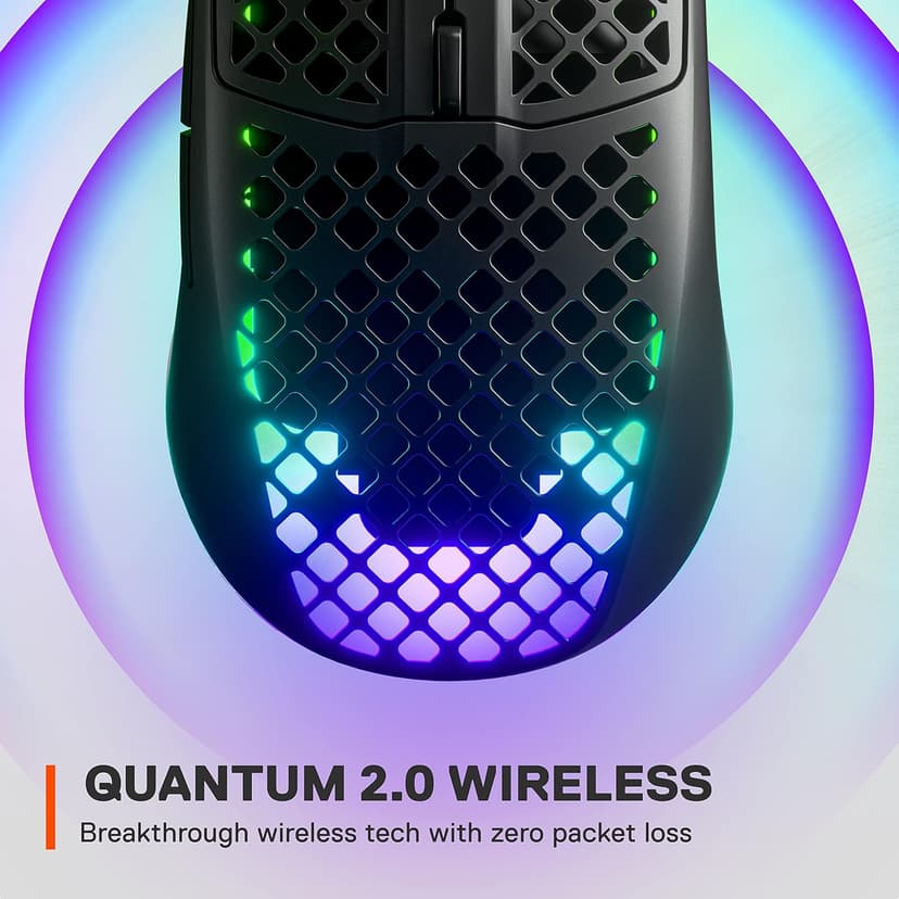 SteelSeries Aerox 3 Wireless - Super Light Gaming Mouse - 18,000 CPI TrueMove Air Optical Sensor - Ultra-Lightweight 68g Water Resistant Design - 200 Hour Battery Life – Onyx (Renewed)