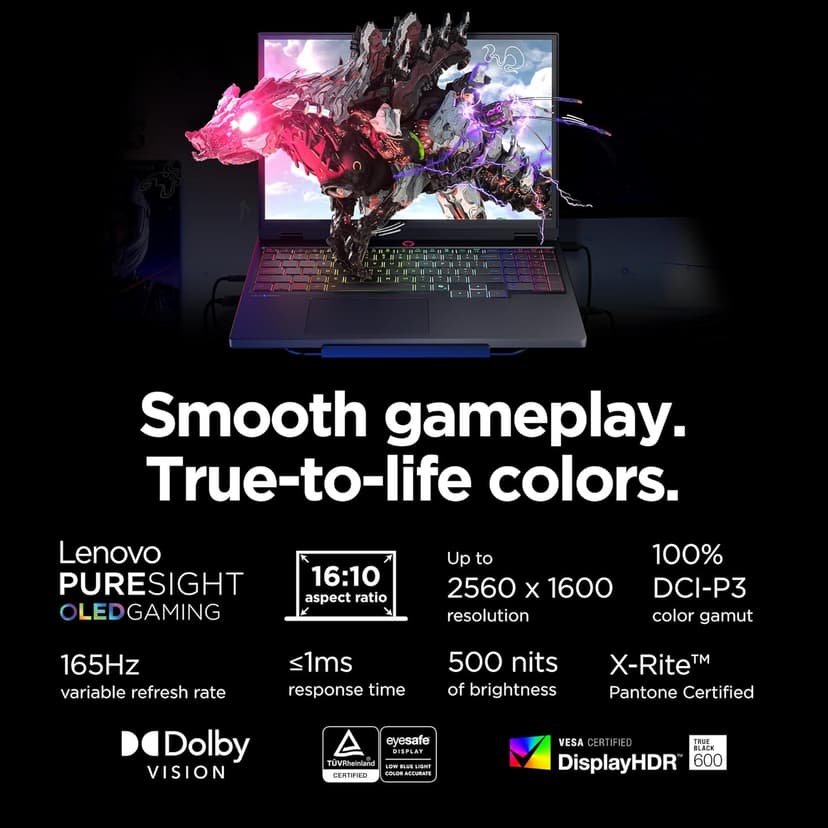 Lenovo Legion 5i – Gaming Laptop - Intel® Core™ i7-14700HX - 15" 2.5K WQXGA PureSight OLED Display–165Hz Refresh Rate–NVIDIA® GeForce RTX™ 5070 – 16 GB Memory – 1 TB Storage – 3 Months of PC GamePass