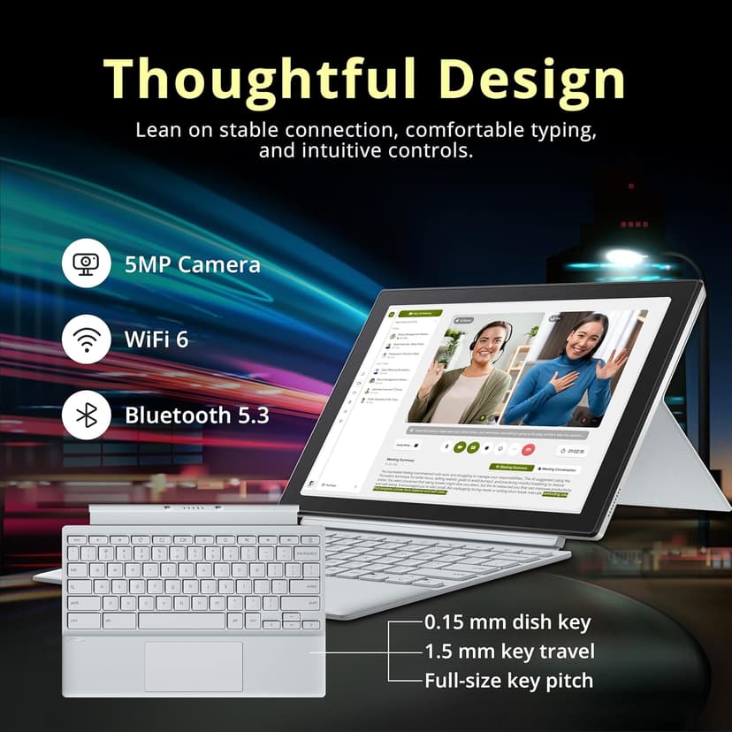 ASUS Chromebook Detachable CM3001 10.5" 2-in-1 WUXGA Touchscreen Laptop, MediaTek Kompanio 520, 4GB RAM, 224GB Storage(64GB eMMC+160GB Docking Station Set), Wi-Fi 6, Chrome OS, Silver