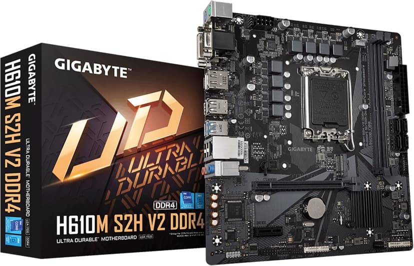 GIGABYTE H610M S2H V2 DDR4 (H610/ Intel/LGA 1700/ Micro ATX/ DDR4/ Single M.2/ PCIe 4.0/ USB 3.2 Gen1/ Realtek GbE LAN/Motherboard)