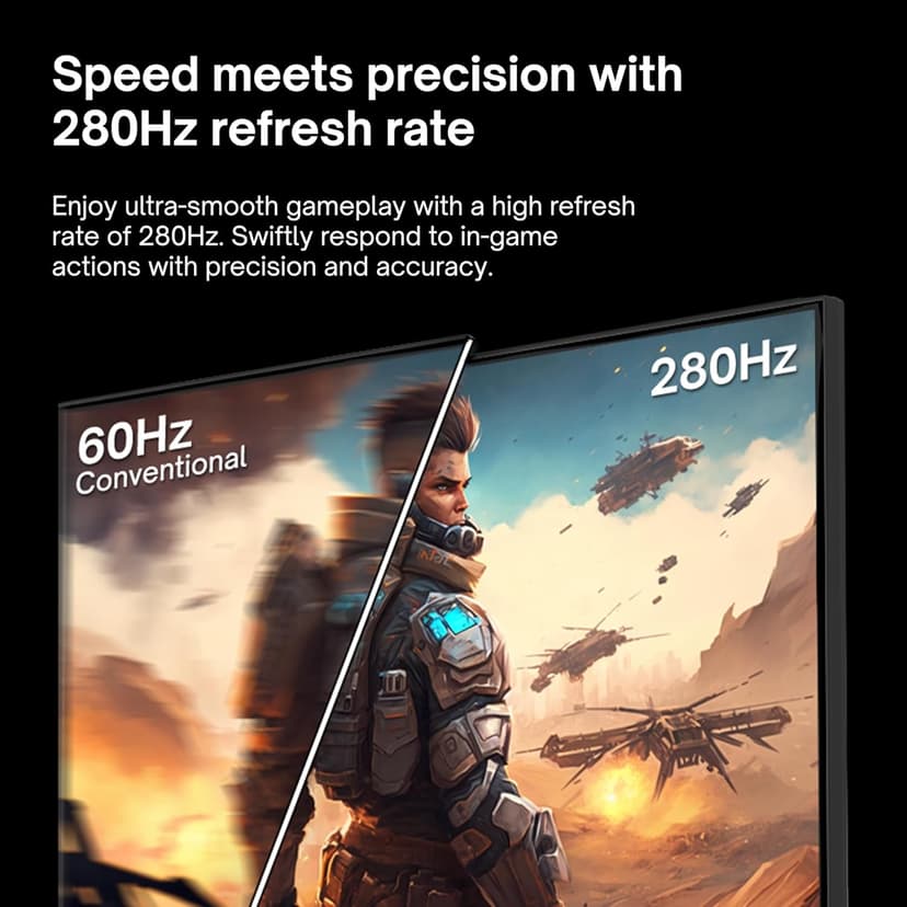 Pixio PX259 Prime 24.5 inch (24 inch / 25 inch Equivalent) 280Hz (144Hz Supported) Refresh Rate FHD 1080p Resolution Fast Nano IPS Panel 1ms GTG Response Time Gaming Monitor with AMD FreeSync Premium
