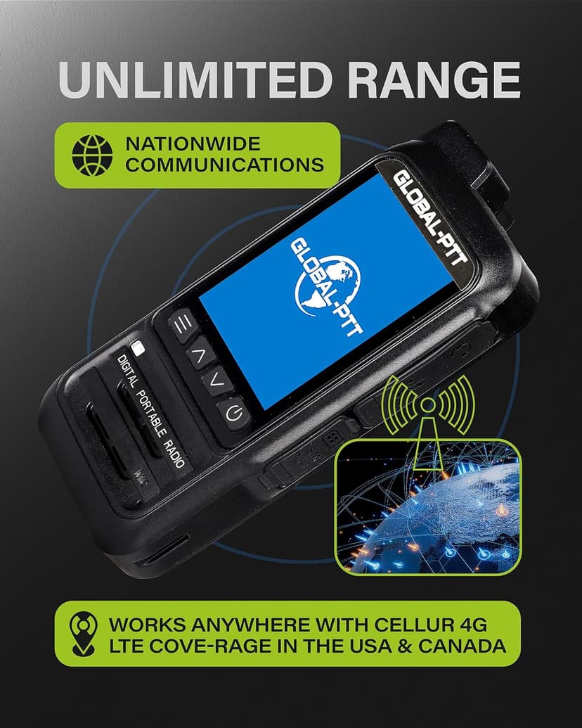 PoC Radios Unlimted Range - IP67 Waterproof & Floating 4G LTE PTT Push to Talk Over Cellular Radio Radios Pre-Installed SIM Nationwide Coverage Outdoor Marine Use (2)