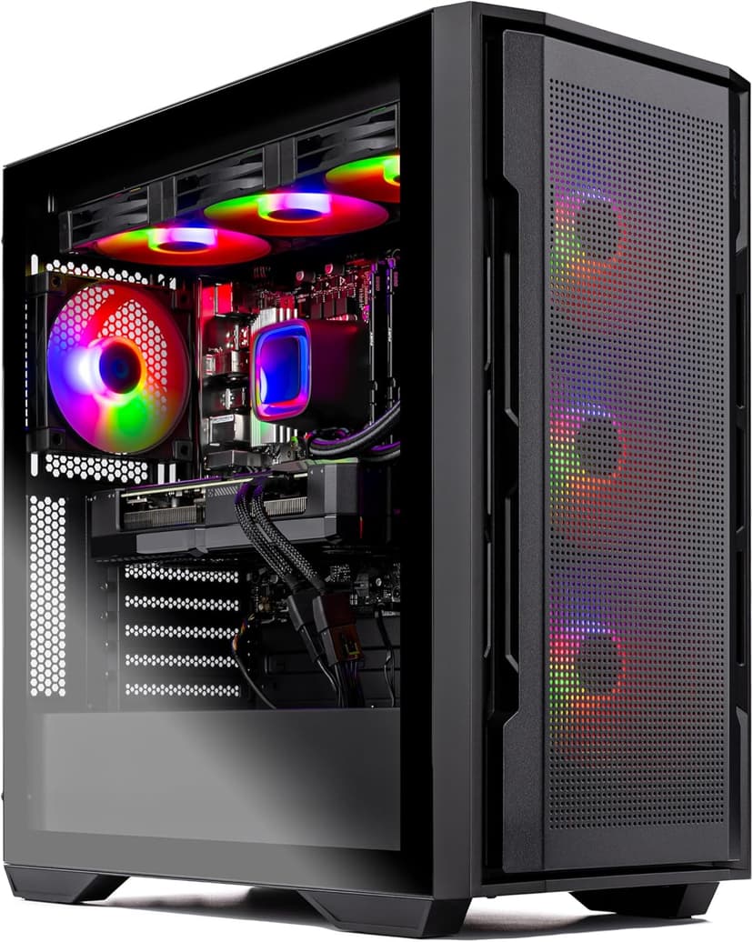Skytech Rampage Gaming PC, Intel i7 14700F 2.1 GHz (5.3GHz Turbo Boost), NVIDIA RTX 4070 12GB GDDR6X, 2TB SSD, 16GB DDR5 RAM 5200, 750W Gold PSU, 360mm AIO, Wi-Fi, Win 11 Home