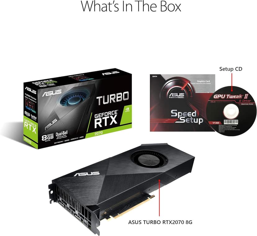 ASUS GeForce RTX 2060 6G Turbo Edition GDDR6 HDMI DP 1.4 Graphics Card (TURBO RTX2060-6G)