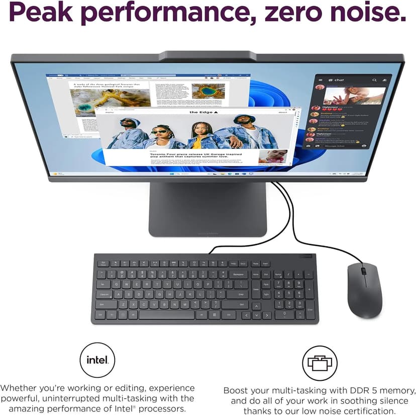 Lenovo ThinkCentre All-in-One Desktop Computer, 27" FHD IPS Display, 8-core Intel Core i5-13420H, 32GB DDR5, 1TB SSD, Wi-Fi 6, USB-C, HDMI in&Out, Wired KB&Mouse, Windows 11 Pro