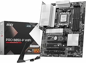 msi PRO B850-P WiFi Motherboard, ATX - Supports AMD Ryzen 9000/8000 / 7000 Processors, AM5 - DDR5 Memory Boost (8200+ MT/s OC), PCIe 5.0 x16 & 4.0 x16, M.2 Gen5, Wi-Fi 7, 5G LAN