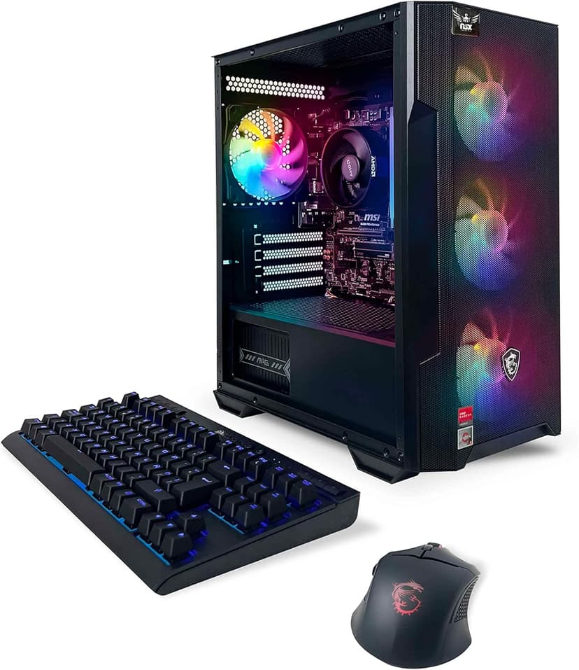 NSXGAMING Nova Desktop Gaming Computer (AMD Ryzen 5 5600G, 16GB 2 * 8 GB DDR4 3600, 512Gb M2 NVME SSD, RGB Fans, W11 64-bit Ready, Wify Ready, Mouse and Keyboard)