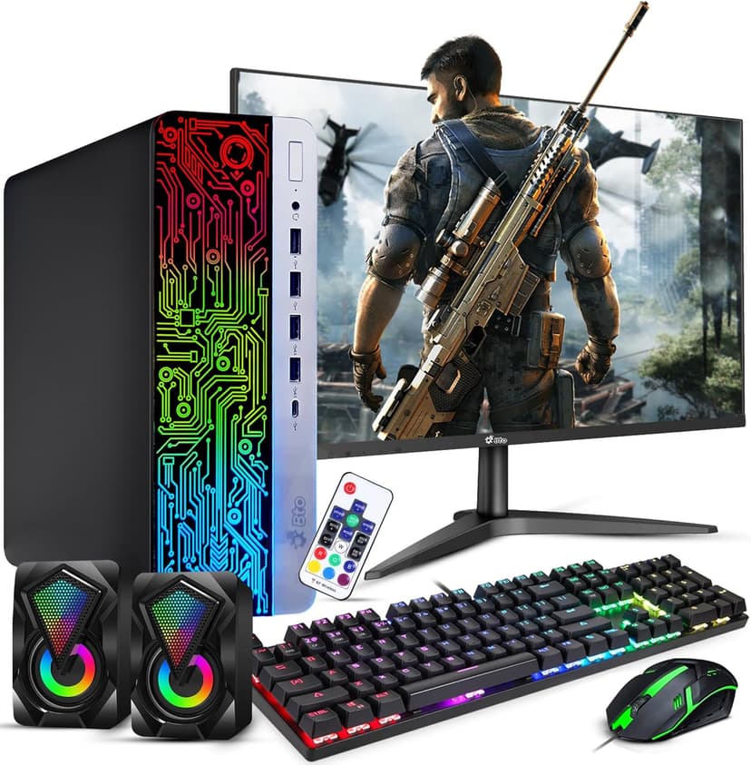 BTO Windows 11 Pro Gaming Desktop PC HP G3 RGB – Intel i5 6th Gen Processor, 16GB DDR4 Ram, 512GB SSD, NVIDIA GeForce GT 1030 DDR5, 22-inch Monitor – Wi-Fi – Computer Tower for PC Gamer (Renewed)