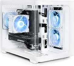 Volt X3 Gaming PC Desktop Computer - Intel e5-1650 v4 4.0GHz, NVIDIA GTX 1070 8GB, 16GB DDR4 RAM, 512GB NVMe SSD, 4 RGB Fans, Wireless WiFi + Bluetooth, Windows 11 Home 64-Bit Activated (White)