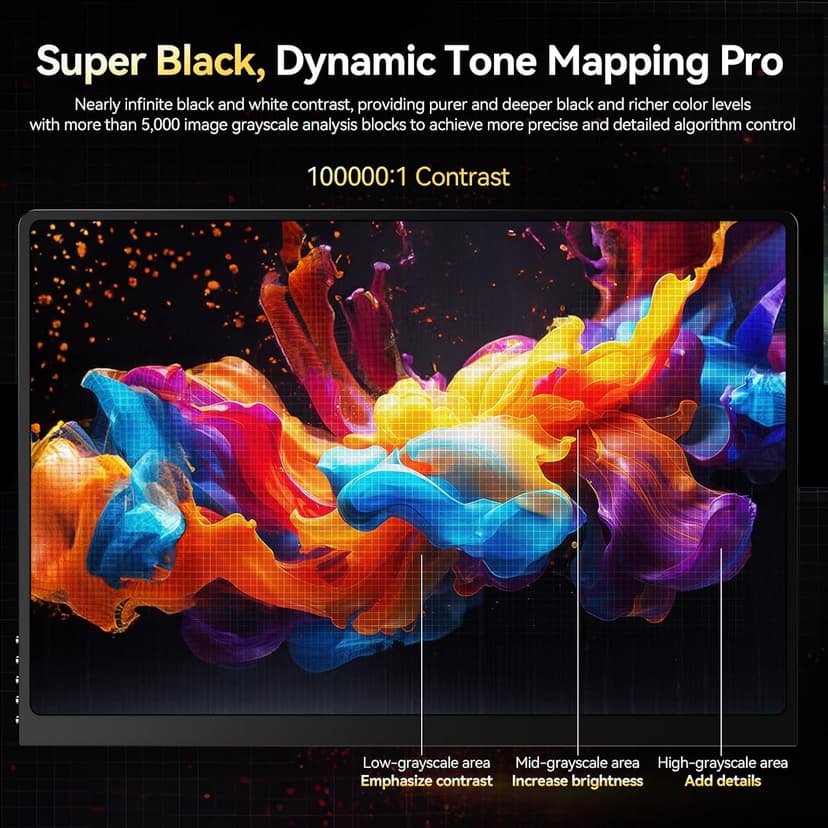 UPERFECT OLED Portable Monitor 16", 3K 2880x1800 | 120Hz | 0.1ms Portable Gaming Monitor, 500 Nits |100% DCI-P3 | 100000:1 Contrast | Ultra-Slim Design for Laptop Mini PC Phone Game Consoles