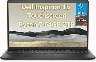 Dell Inspiron 15 Touchscreen Laptop (15.6" FHD, AMD Ryzen 7 7730U (> Intel i7-1255U), 64GB, 2TB SSD) Business, College Students, Enterprises, Numeric Keypad, Inspiron 3535 3000, Webcam, Win 11 Pro