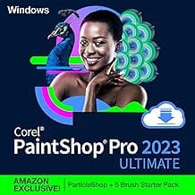 Corel PaintShop Pro 2023 Ultimate | Powerful Photo Editing & Graphic Design Software + Creative Suite | Amazon Exclusive ParticleShop + 5 Brush Starter Pack [PC Download]