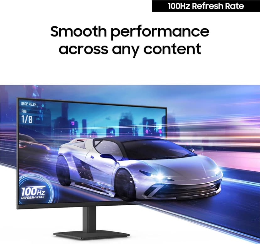 SAMSUNG 27" (S30GD) Essential Monitor with IPS Panel and Tilt Only Stand, 100Hz Refresh Rate, Ergonomic Design, Advanced Eye Care, Game Mode, LS27D304GANXZA