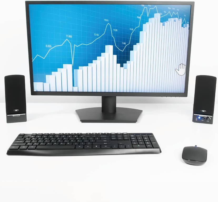 Cyber Acoustics CA-2014 Computer Speakers, Full Stereo Sound, Convenient Controls, Easy Setup