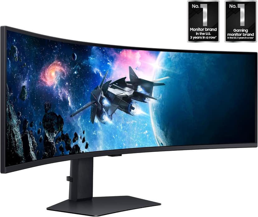 SAMSUNG 49” Odyssey G9 Series DQHD 1000R Curved Gaming Monitor, 1ms(GtG), VESA DisplayHDR 1000, 240Hz, AMD FreeSync Premium Pro, Height Adjustable Stand, Ultrawide Screen, LS49CG954ENXZA, 2024