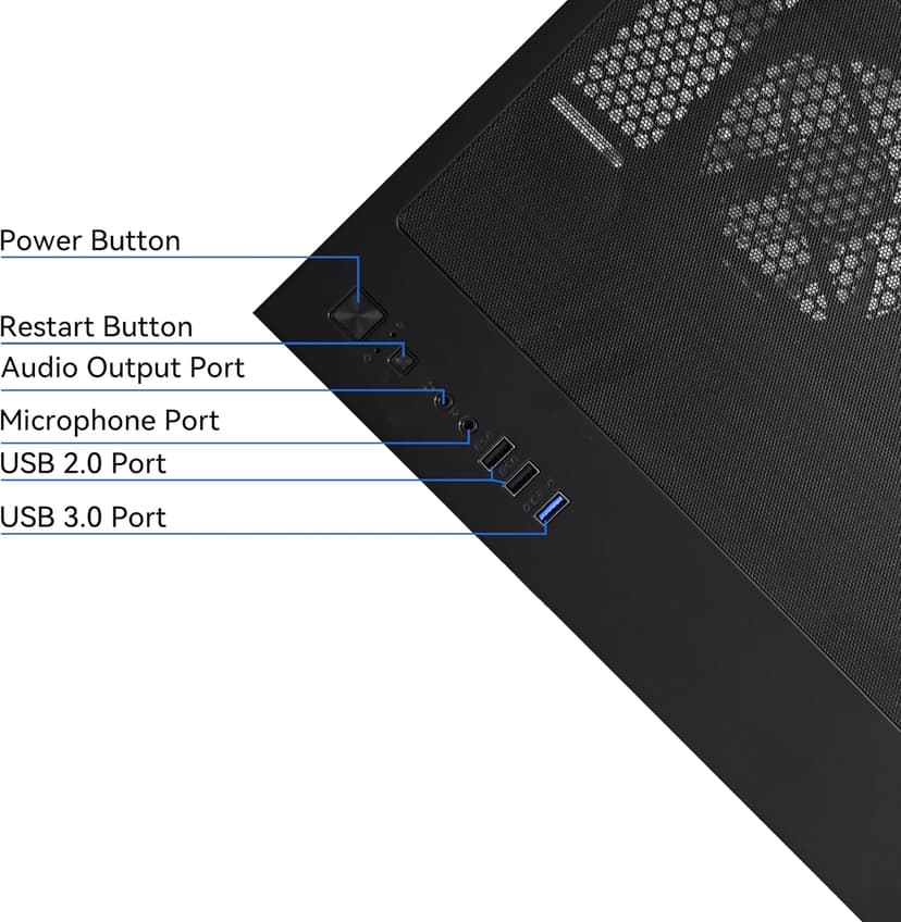 Gaming PC Desktop Computer AMD Ryzen 5 5600GT,16GB DDR4 3200MHz,1TB M.2 NVMe PCle4.0 Gen4,550W 80PLUS PSU,WiFi,Game Design Office Console,Sea View Room, Towers Prebuilt PC (Black)