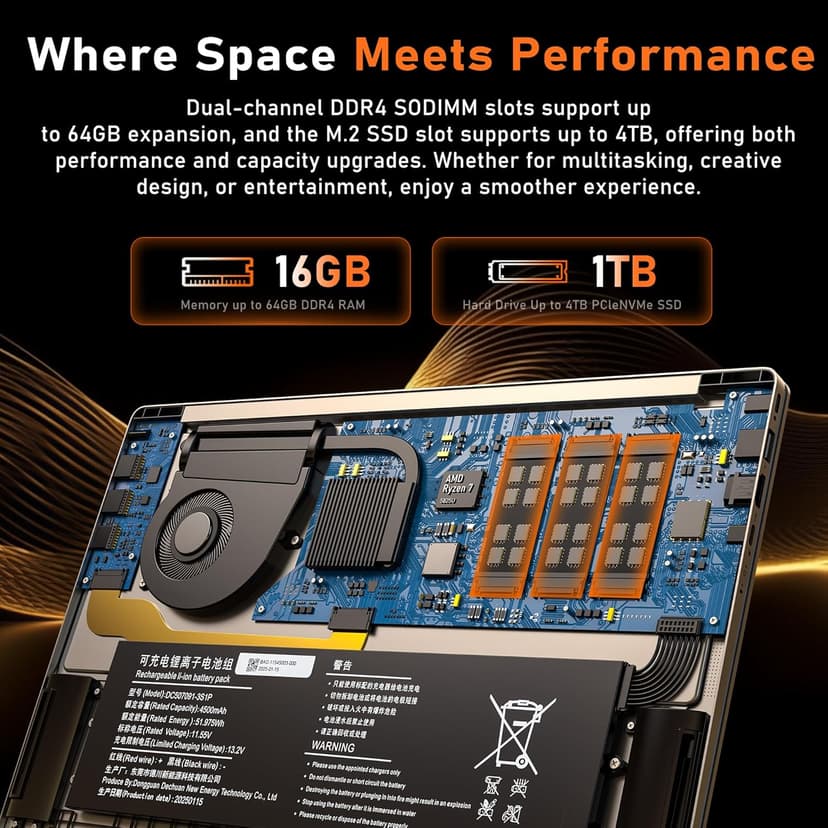 2025 Gaming Laptop 16 Inch Laptop Computer with AMD Ryzen 7 5825U Processor, 16GB DDR4, 1T SSD, FHD Display 1920*1080P, Windows 11 PRO, WiFi 6, Backlit Keyboard HDMI, for Student, Office, Business