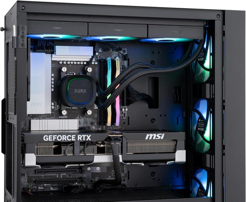 ADVANCED BATTLESTATIONS ABS Eurus Ruby Gaming PC - Windows 11 - AMD Ryzen 7 9800X3D - GeForce RTX 5090 - DLSS 4 - AI-Powered Performance - 32GB DDR5 6400MHz - 2TB M.2 NVMe SSD - ER9800X3D50903