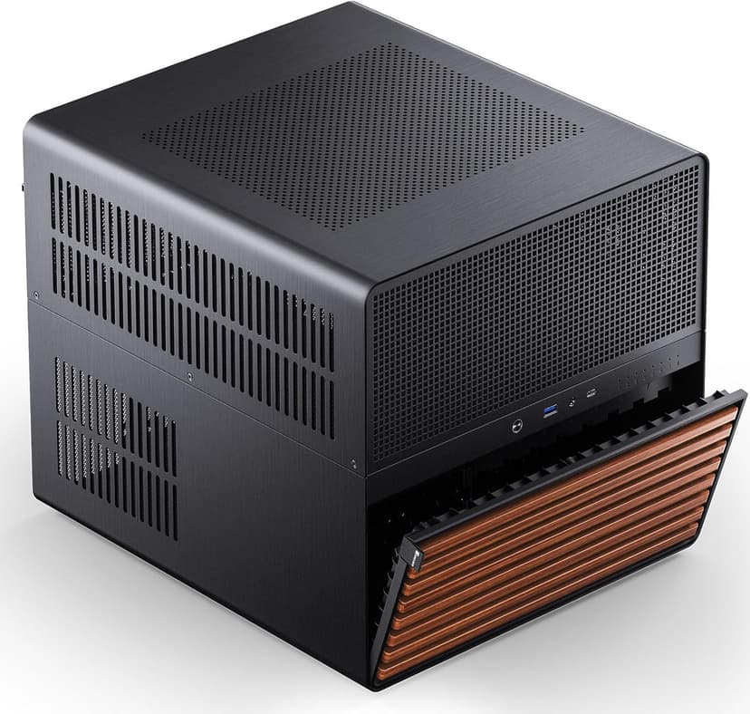 JONSBO N5 NAS Pc Case, E-ATX,12HDD+4SSD Drive Bay GPU HP Host, Supports Max. 4 GPU,E-A.TX(330mm) MB/ATX PSU Supports, with 3 Fans Built-in, 8 Slots PCI, Solid Wood Veneer Computer Case,Home Server