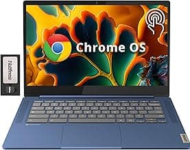 Lenovo IdeaPad Slim 3 Chromebook, 14″ FHD IPS Anti-Glare Touchscreen, MediaTek Kompanio 520, 4GB LPDDR4X, 224GB Storage(64GB eMMC+160GB Docking Station Set), Webcam, WiFi 6, Chrome OS, Blue