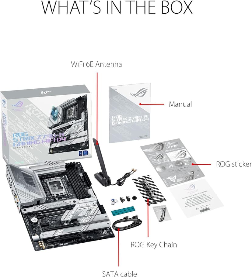 ASUS ROG Strix Z790-A Gaming WiFi D4 LGA1700(Intel 14th& 13th & 12th Gen) ATX gaming motherboard(16+1 power stages,DDR4,4xM.2 slots, PCIe 5.0,WiFi 6E,USB 3.2 Gen 2x2 Type-C with PD 3.0 up to 30W)