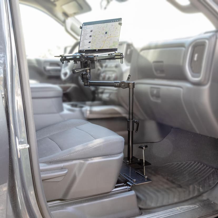 Mount-It! Universal Vehicle Laptop Mount for Cars, Trucks & Vans – No-Drill Installation, Adjustable Height, Full Motion Swivel, and Cooling Tray for Laptops Up to 17"