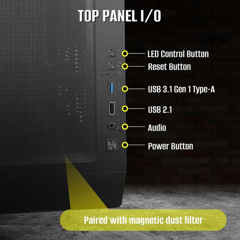 D1 Tempered Glass PC Case Meshify - Walnut Wood Front - Mesh and Glass Side Panel - Can Build in Up to 12 ARGB PWM Fans - High Airflow Mid Tower PC Gaming Case for ATX/mATX/ITX Motherboards Black
