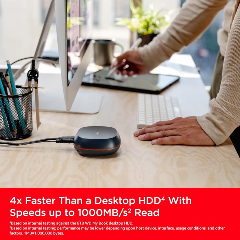 SanDisk 8TB Desk Drive SSD – Desktop External Solid State Drive, Up to 1000MB/s, USB-C, USB 3.2 Gen 2 - SDSSDT40-8T00-NA25​