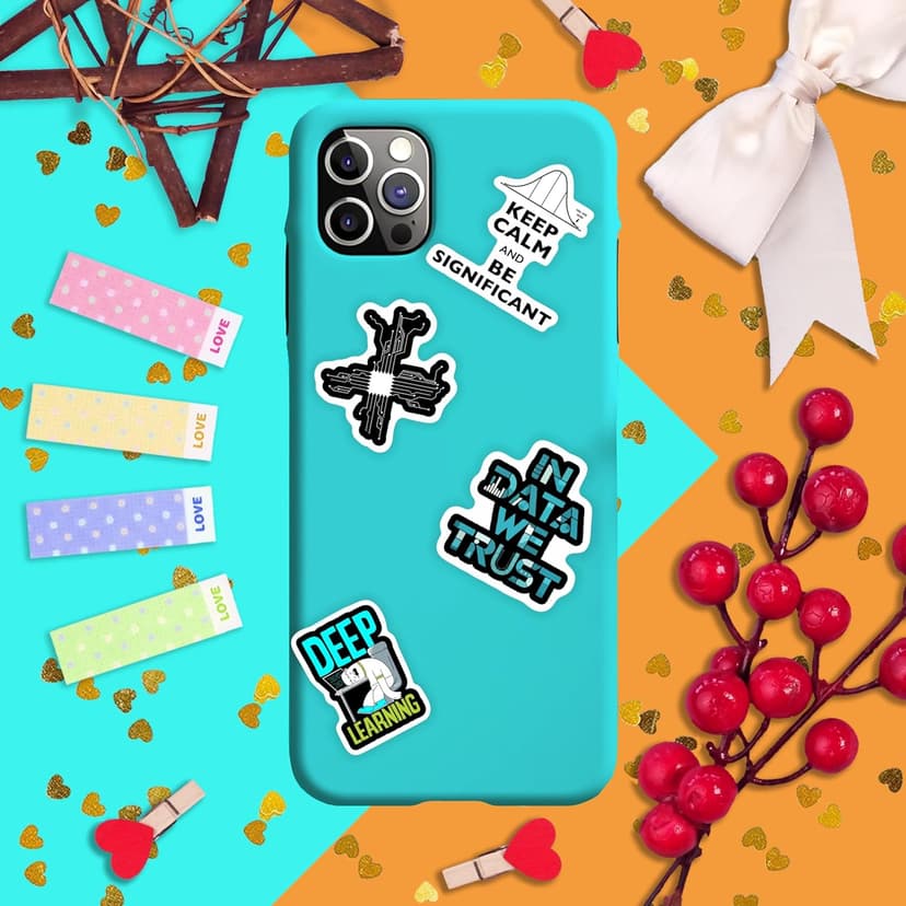 BulbaCraft Data Science Stickers for Water Bottle and Laptop - Data Science Party Favors & Decorations, Waterproof Vinyl Decals, Tech and Coding Stickers, Gifts for Women & Men
