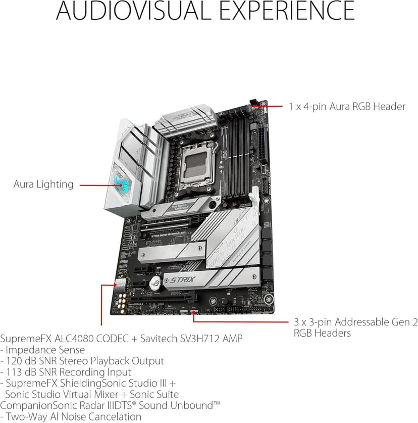 ASUS ROG Strix B650-A Gaming WiFi 6E AM5 (LGA1718) Ryzen 7000 Motherboard(12+2 Power Stages,DDR5,3xM.2 Slots,PCIe® 4.0, 2.5G LAN,WiFi 6E,USB 3.2 Gen 2x2 Type-C® Port)