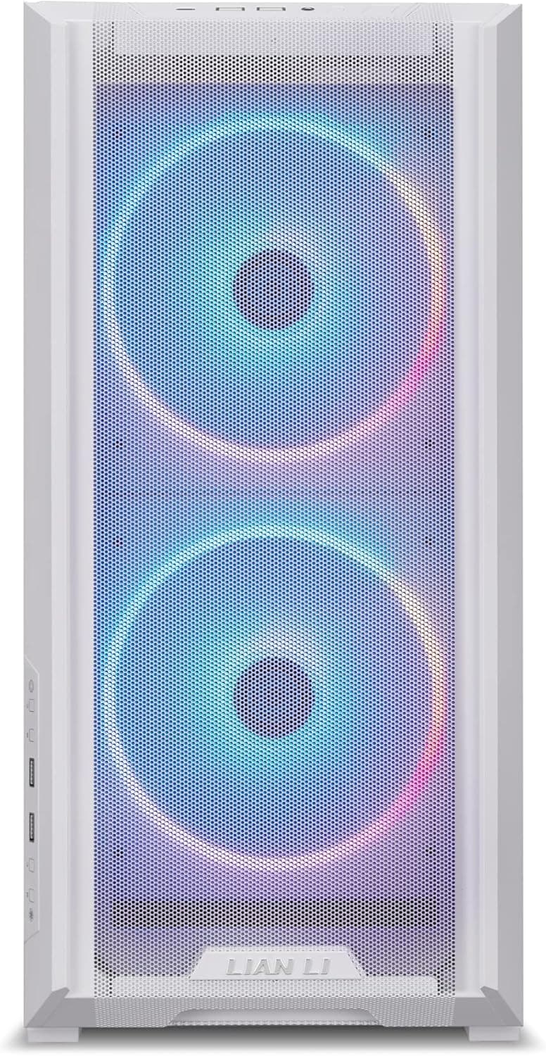 Lian Li Lancool 216 Mid-tower case with high cooling performance - Includes controller - dual front 160MM PWM fans and 1 rear 140MM PWM fan - Airflow focused - Up to 10 fans (CS-L216RCW-X White)