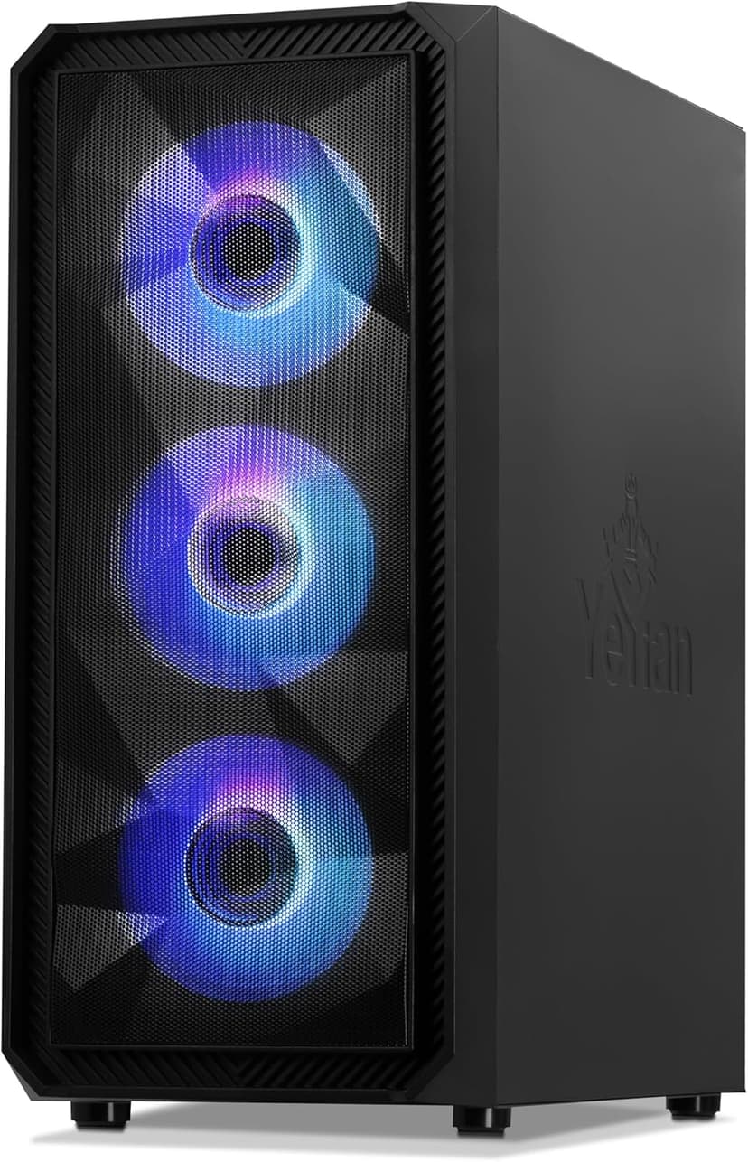 YEYIAN Tanto Pre Built Gaming PC Desktop Computers – Intel Core i5 12400F 4.4 GHz, RTX 4060, 1TB NVME SSD, 16GB DDR4 RAM 3200, 650W Gold PSU, Windows 11 Home 64-bit,for Streaming VR Ready Desktops